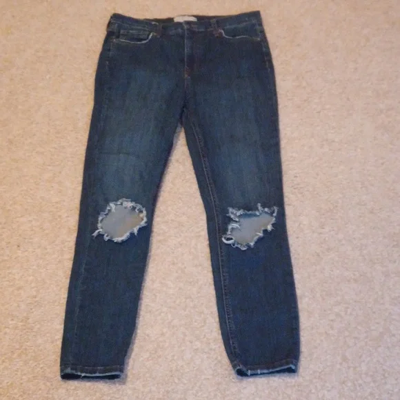 Free People Destroyed Blue Jeans sz 31 - Picture 2 of 9